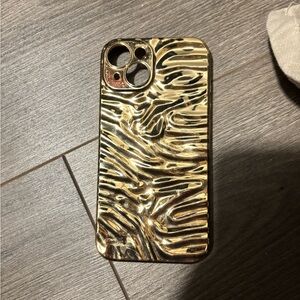 Gold Animal Print Phone Case with Glossy Finish